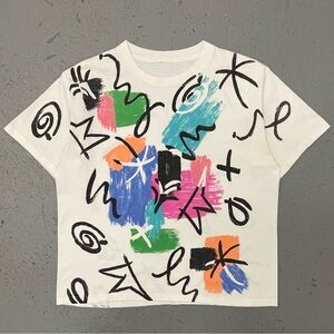 Vintage 90s Jacques Moret Rare Double Sided All Over Print AOP Art T Shirt Large